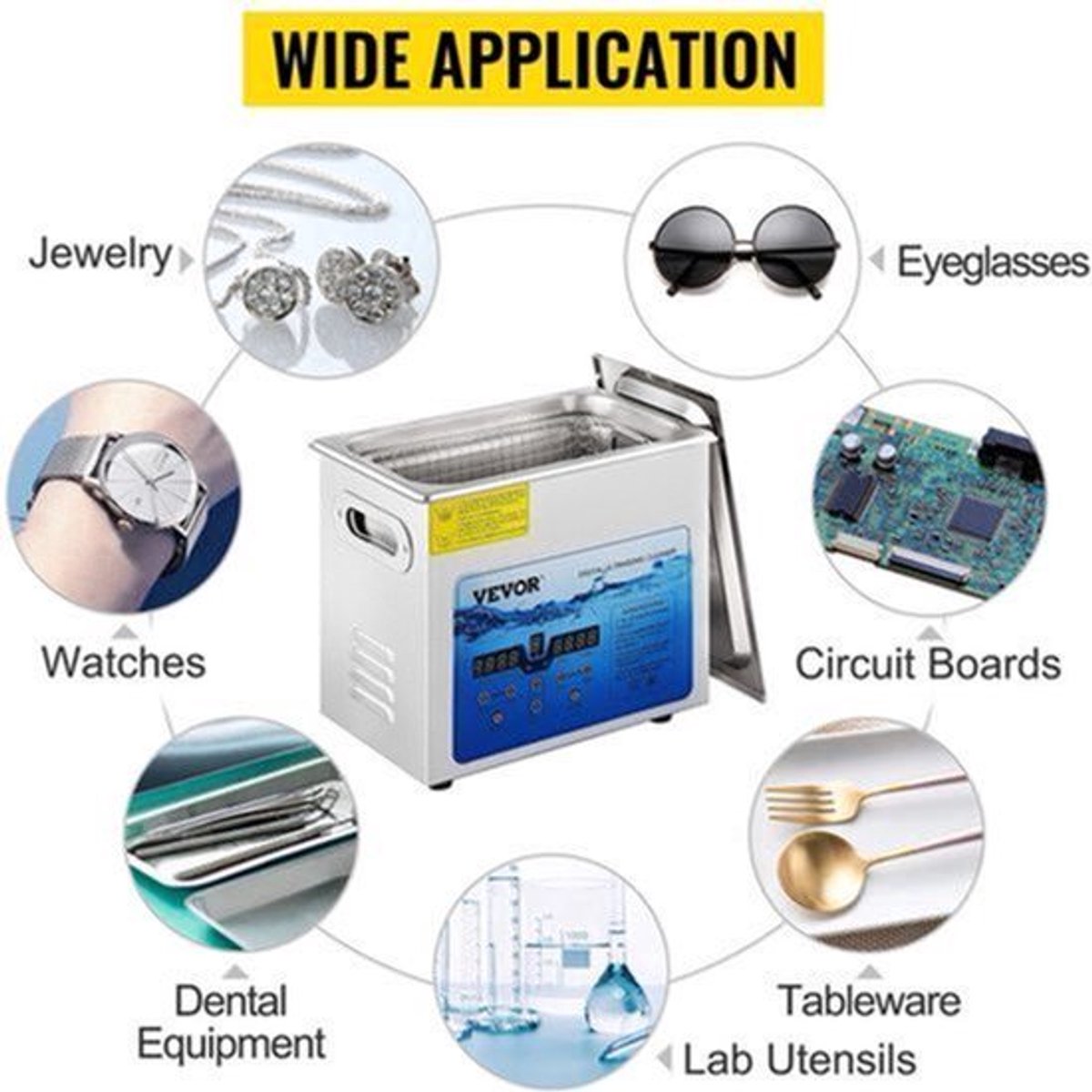 Ultrasone reiniger - Wasmachine - Ultra Sonic Cleaner - Ultrasone Reiniger Bril - 6L - 36-40KHz Regelbare Frequentie Vaatwassers