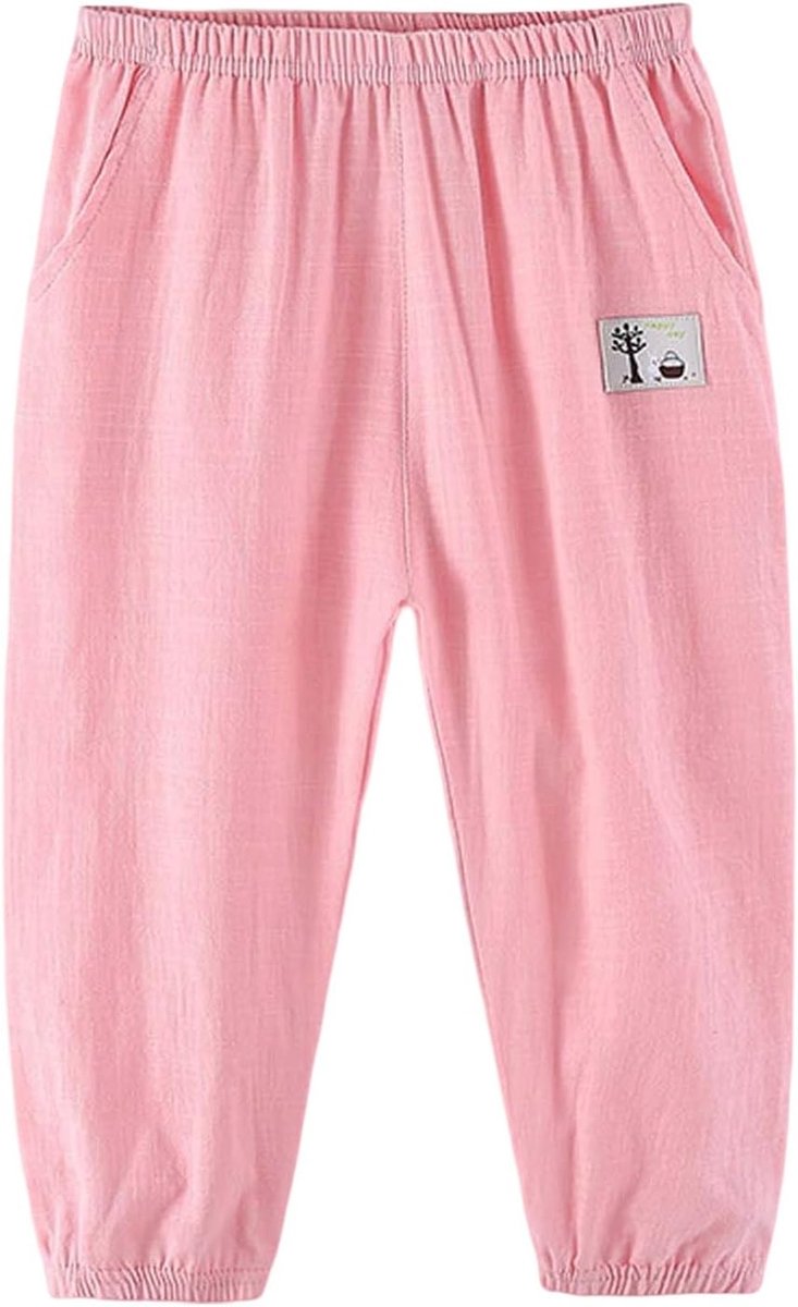 Musselin Hose Kinder Pumphose Baby Leinenhose Mädchen Jungen Sommer Einfarbig Haremshose Kinder Baumwolle Lange Hosen Dünn Pumphose Haremshose Jogginghose Lässige Hose Strandhosen