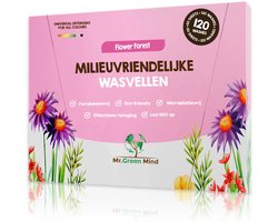 Mr. Green Mind Wasstrips 120 Wasbeurten bloemig Flower Forest Wasmiddeldoekjes Wasvellen Wasdoekjes incl. wasverzachter