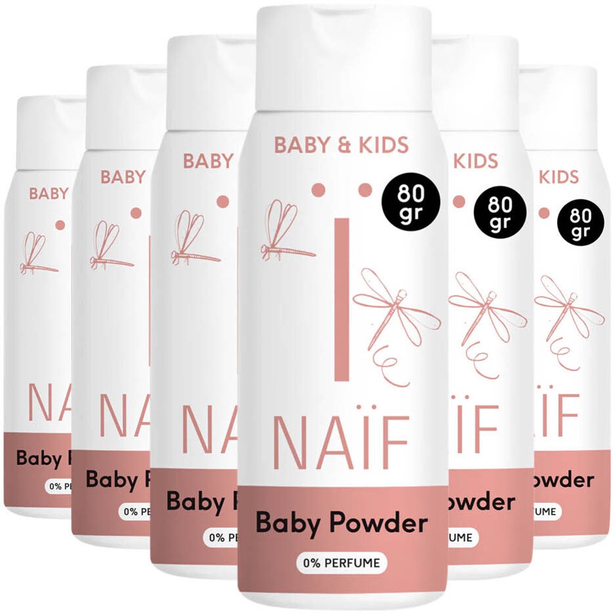 Naif - Baby & Kids Babypoeder - 6 x 80 gr - Voordeelverpakking