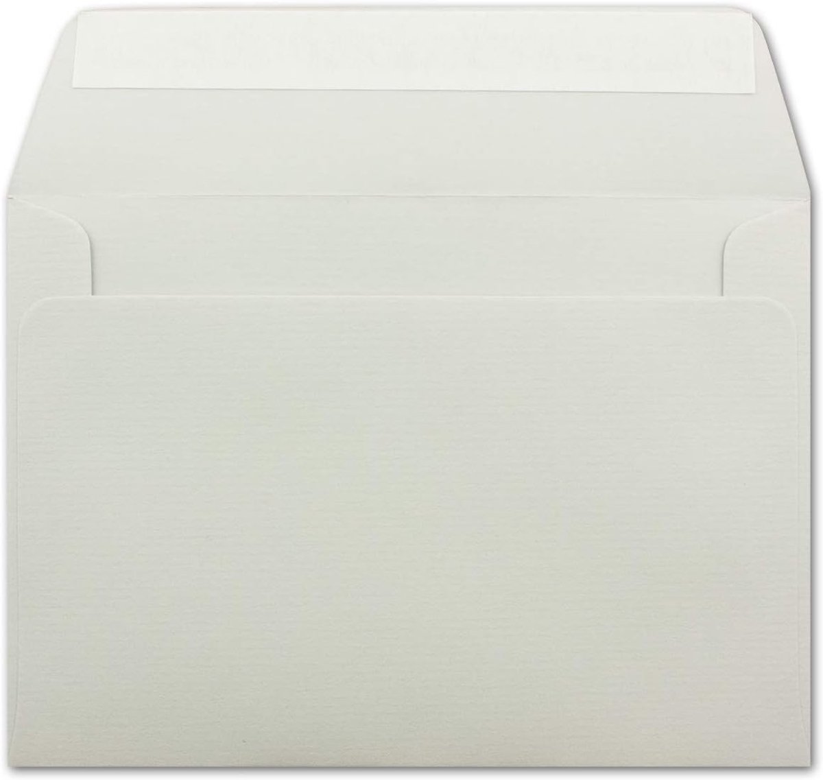 DIN C6 enveloppen geribd - Grootte: 114 x 16,20 mm - 100 g / m² - Plakband met rechte klep en strips -Premiumkwaliteit 50 Stück lichtgrijs