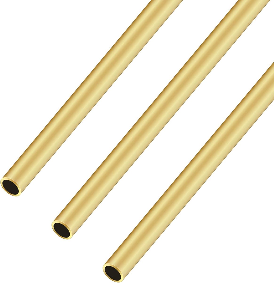 Buis, 8 mm OD 0,75 mm wanddikte 300 mm lengte naadloze rechte ronde messing buis voor doe-het-zelf ambachten (3 stuks)