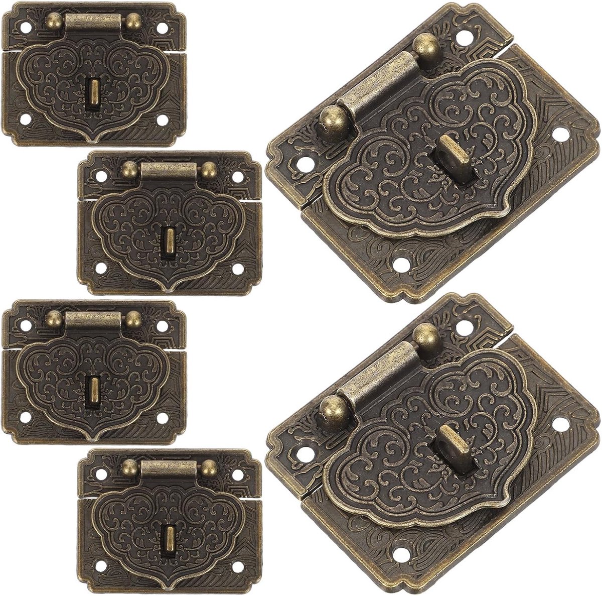 6 Stuks Vintage Kastsloten Duurzame Hasp Sluitingen voor Houten Kisten Juwelendozen Retro Kastdeuren Eenvoudig Te Monteren Antieke Latches
