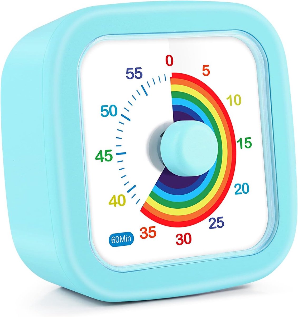 Timer, 60 minuten countdown-timer met groot scherm, countdown-timer met stille werking, voor klaslokaal, kantoor, keuken, bureau enz., blauw
