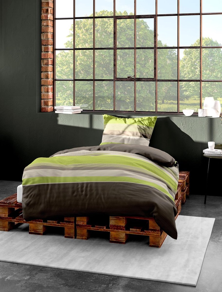 Fijn-Biber Beddengoed, 135 x 200 + 80 cm, Kleur: Appel 13