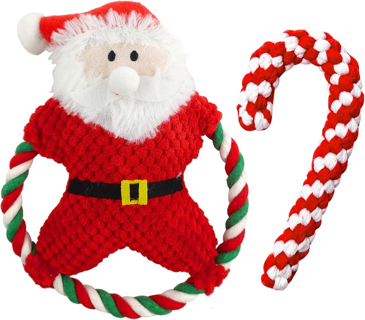 Piepend Hondenspeelgoed, Kauwspeelgoed voor Kerstmis, Hondenspeelgoed Touw, Intelligentiespeelgoed voor Honden, Hersenspellen