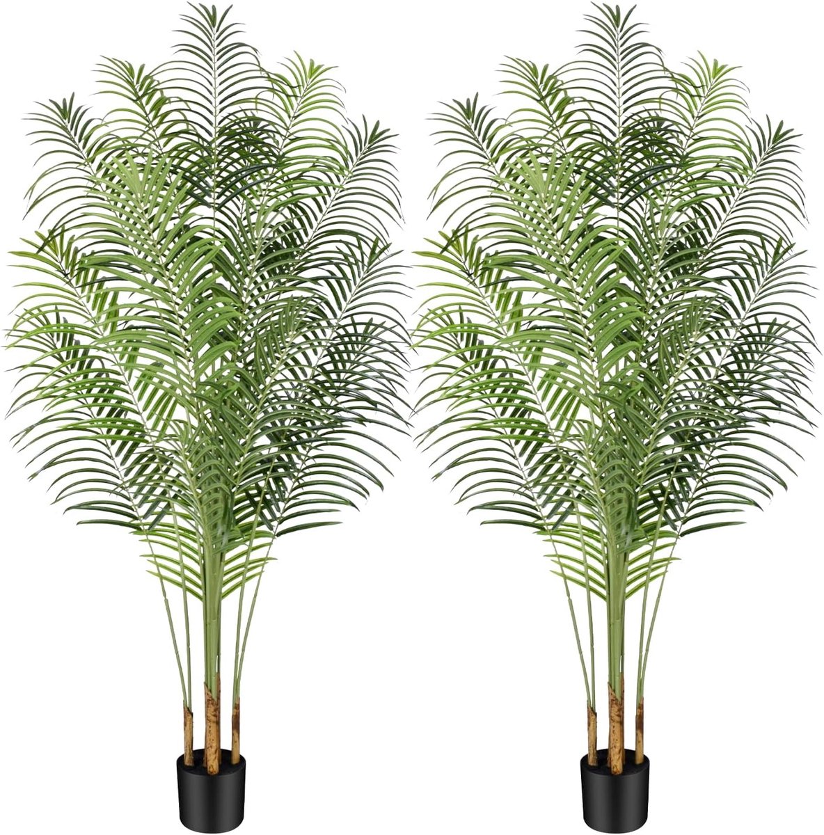 Kunstpalm Areca 200 cm 2 stuks kunstplanten binnen buiten pot kunststof boom decoratie
