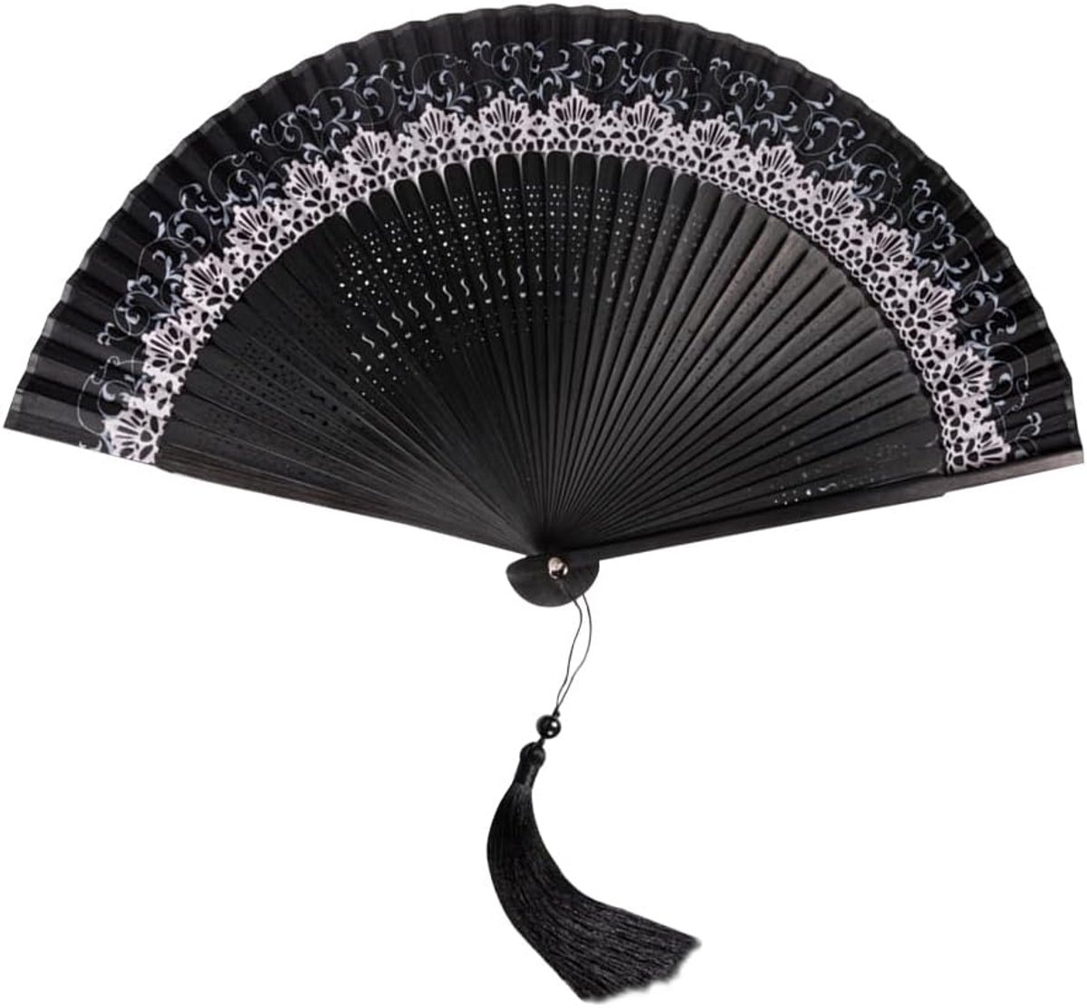 Opvouwbaar Vintage Vouwwaaier Bamboehout met Kwastje Ventilator Handgemaakt Decoratief voor Thuis Feestje Vaderdag Bruiloft Dansen Pasen Zomers Cadeau