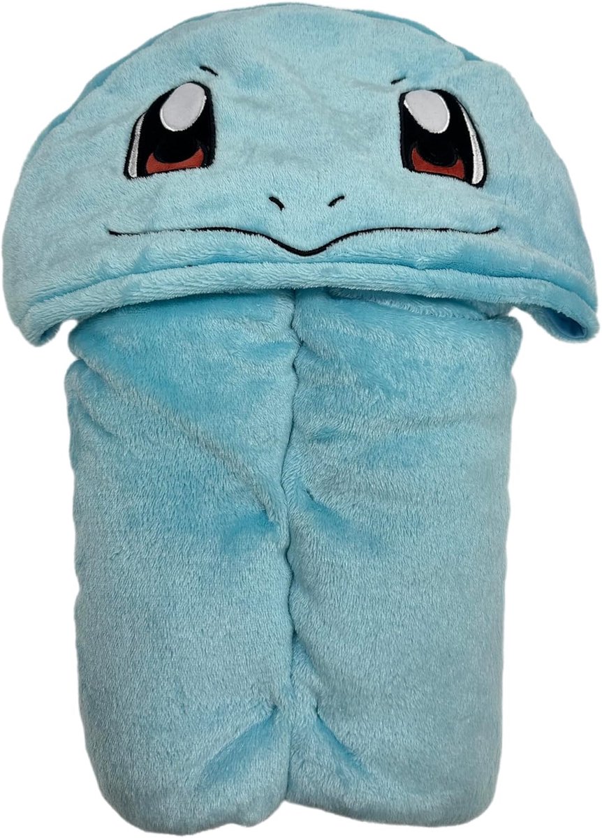 – Pokémon deken met capuchon – Carapuce – 120 x 150 cm – zacht en comfortabel – officiële licentie