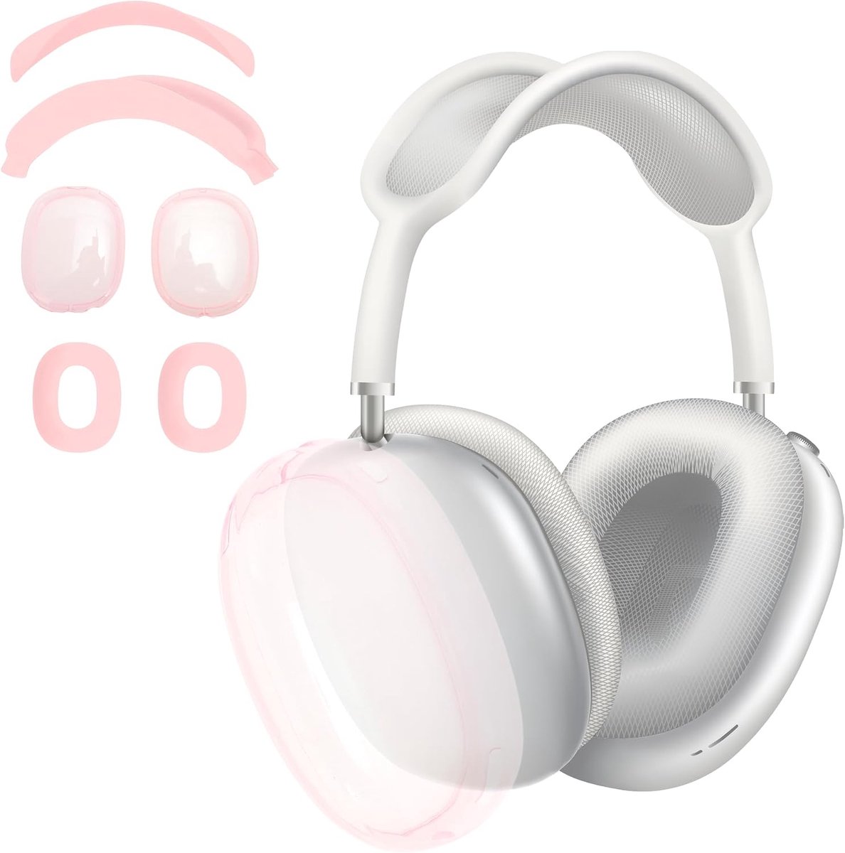 Beschermhoes voor koptelefoon Max Silicone Roze 1 Set
