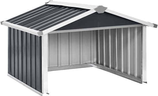 Garage voor robotmaaier, garage met zadeldak, gazonrobot, carport, zon- en regenbescherming voor grasmaaier, grasmaaier, garage, 92 x 97 x 63 cm, verzinkt staal, antraciet — afbeelding 2