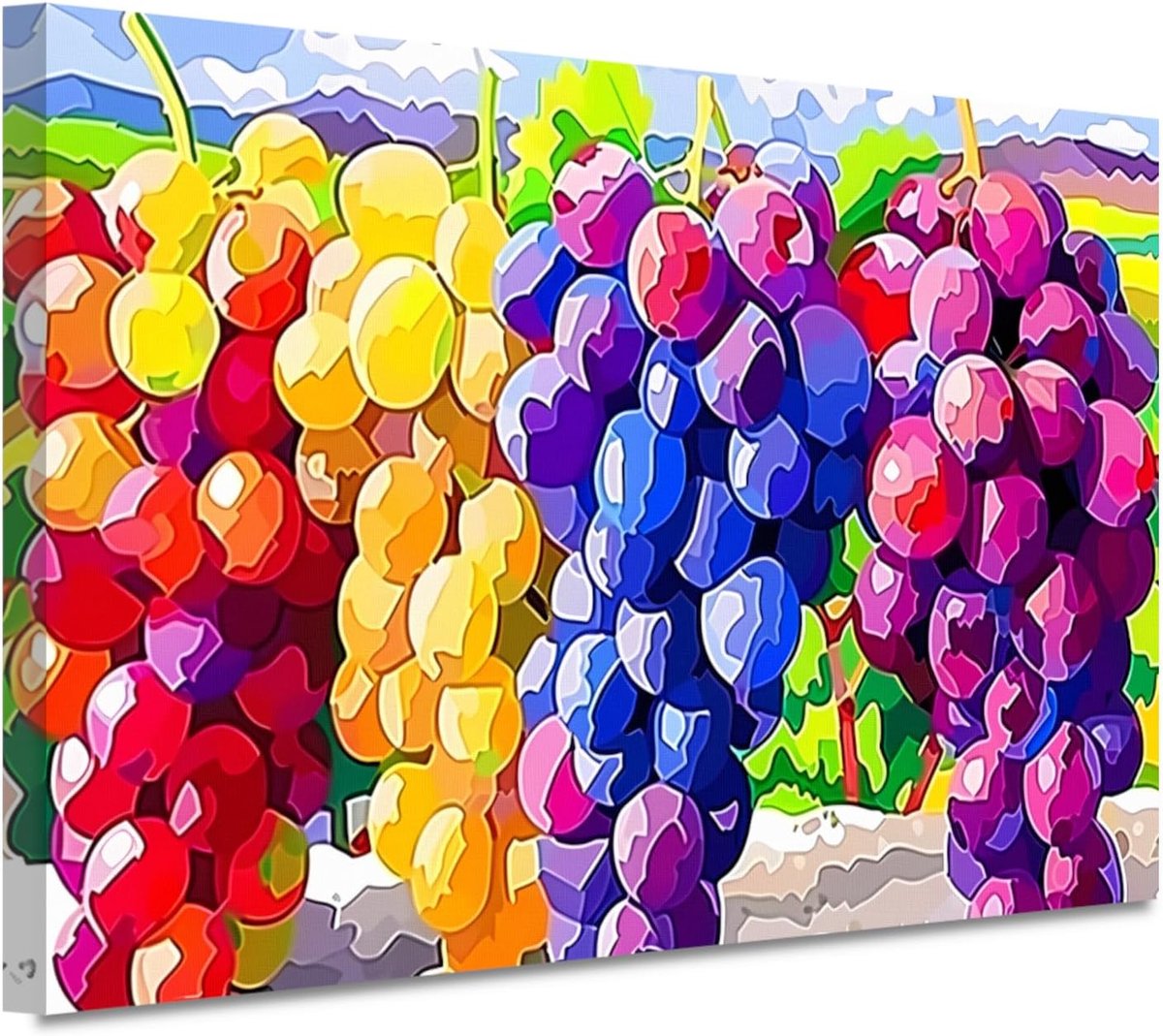 schilderij, Fruit schilderij, Muurdecoratie Bladeren, Muurdecoratie landelijk, Canvas schilderijen woonkamer, Decoratie kamer canvas 120x80 cm