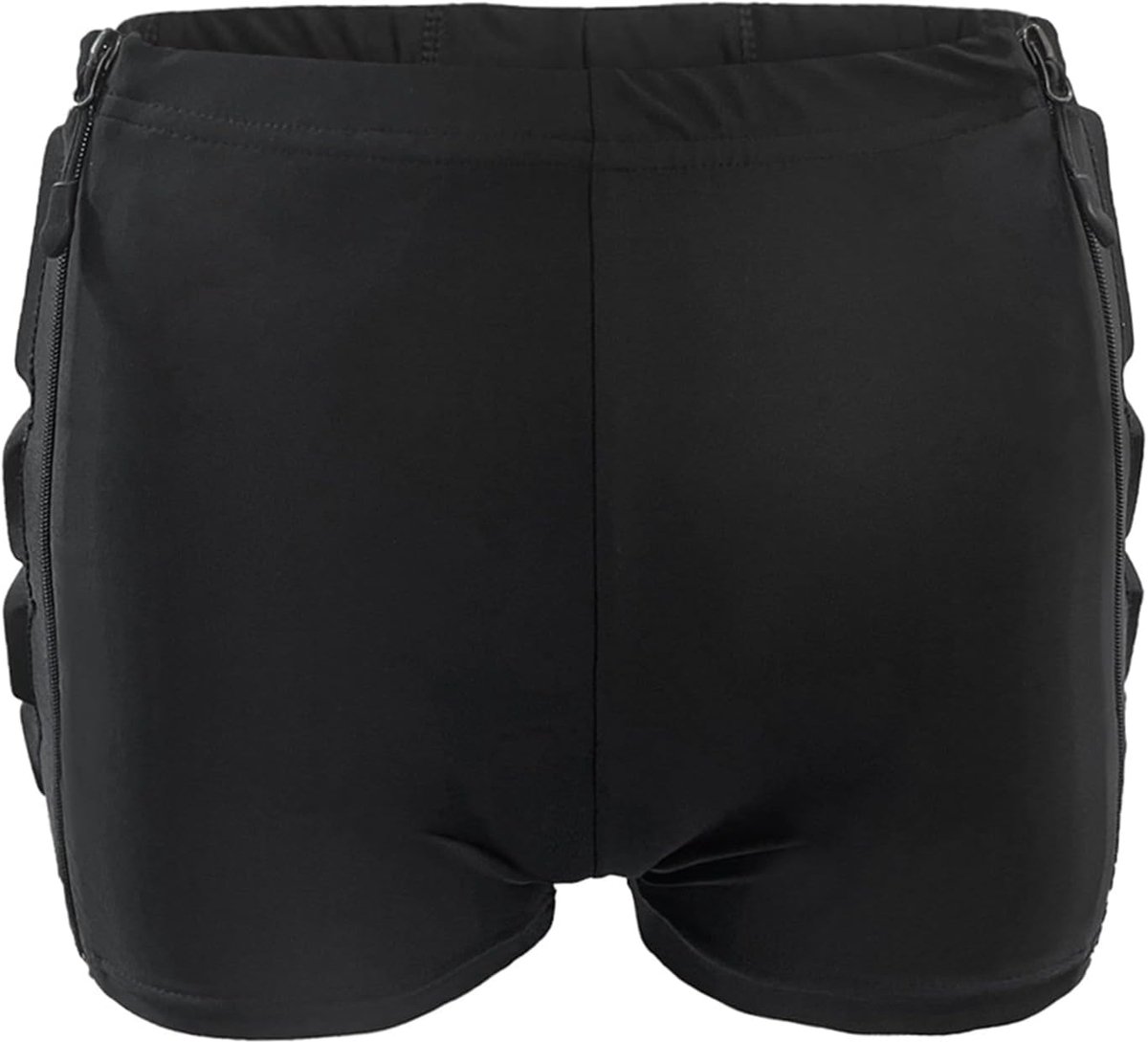 Conservation Crash Shorts, Dun Ademend, Afneembaar Zacht Sponskussen, Dubbele Ritssluiting aan de Zijkant, Zwart S, M, L, XL, voor Schaatsen, Kunstschaatsen, met (M)
