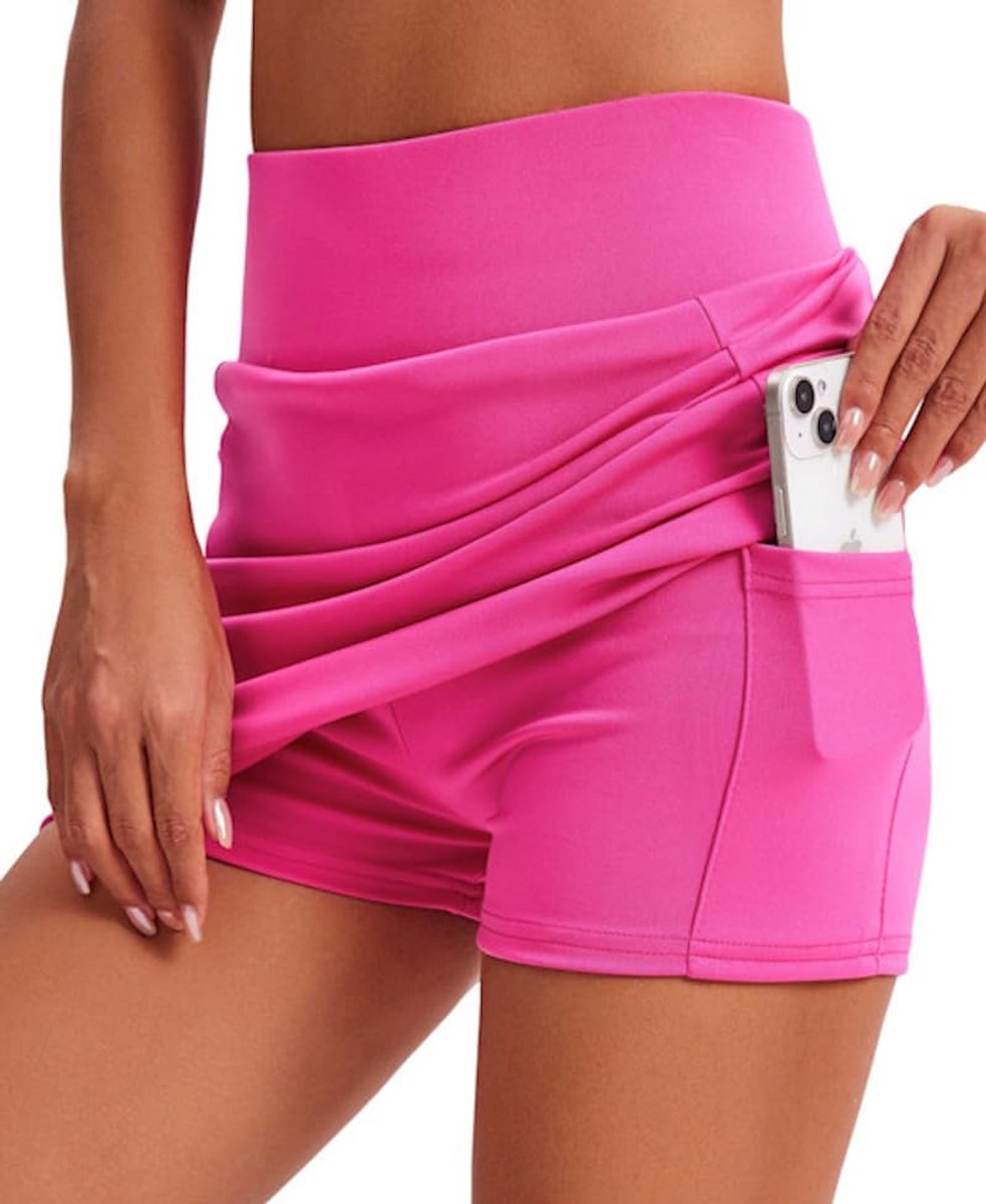 damesrok - sportieve moderne rok voor alle activiteiten, kantoor en vrijetijdsrok met twee praktische zakken en extra hoge, super elastische band, met binnenshorts
