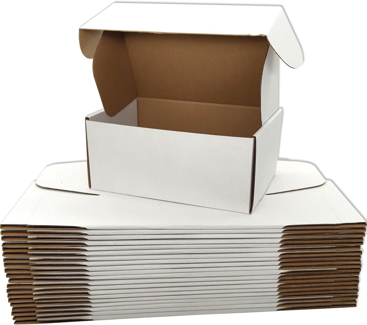 Postdozen, 230 x 150 x 100 mm, Witte Verzendingskartonnen Dozen voor Verzending, Verzending, Verpakkingsdozen voor Kleine Bedrijven (pak van 25)
