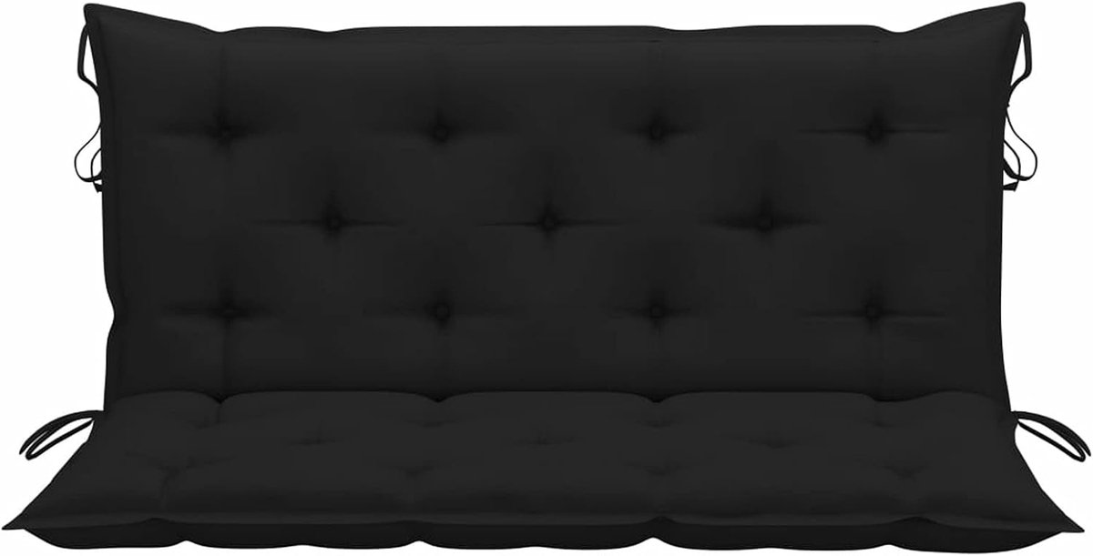 Schommelkussen, kussen met rugleuning voor tuinschommel, bankkussen, zitkussen voor tuin, binnenplaats, terras, balkon, stofdecoratie, zwart, 120 cm
