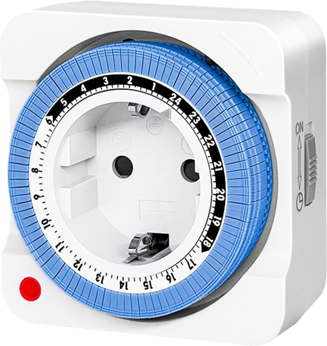 Timer, stopcontact, analoge timer voor binnen, met 96 segmenten, 15 minuten schakelinterval, dagelijkse aan/uit-cyclus, voor kerstdecoratie, lampen, waxlicht