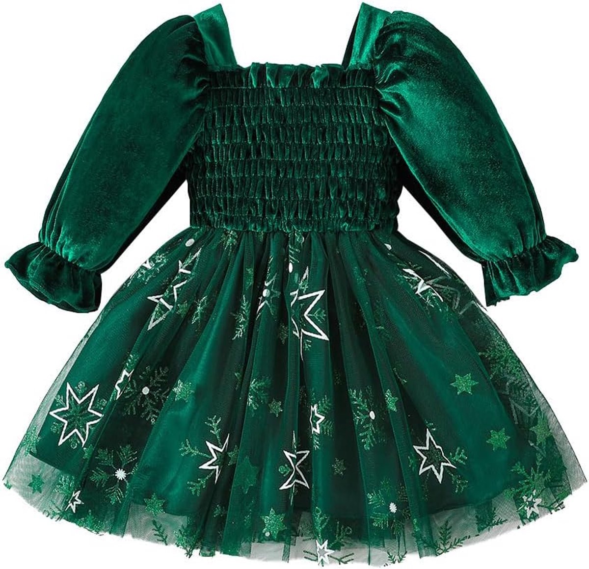 Jurk voor kleine meisjes, 3D-vlinders, Kerstmis, fluweel, tutu-jurk