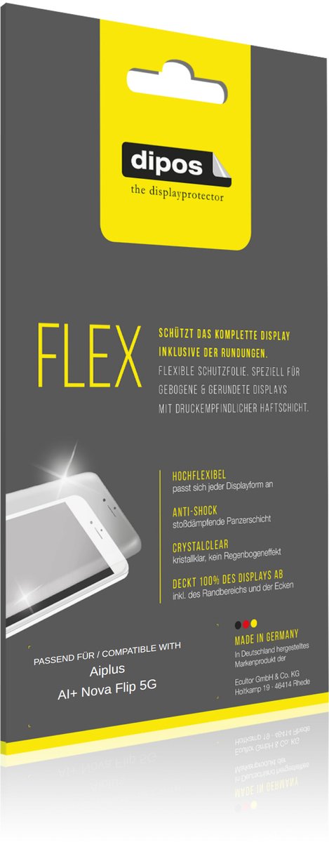 dipos – 2x Beschermfolie geschikt voor Aiplus AI+ Nova Flip 5G | 3D Full Cover Screenprotector | 100% Passend