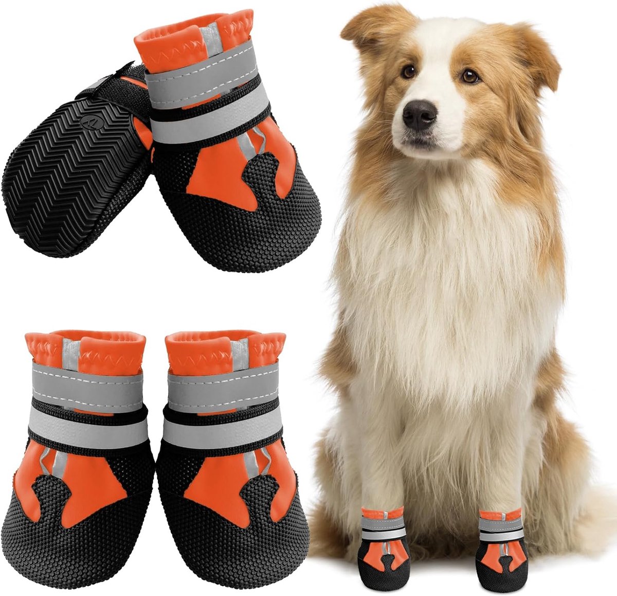 waterdichte antislip hondenschoenen, hondenlaarzen voor gewonde poten, pootbeschermers met reflecterende banden, voor kleine, middelgrote en grote honden, winter, zomer,