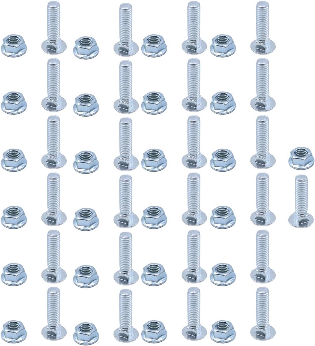 25 stuks slotbouten met flensmoeren, M8x30mm roestvrijstalen borgschroeven voor de meubeldecoratie- en bouwsector, M8x30mm
