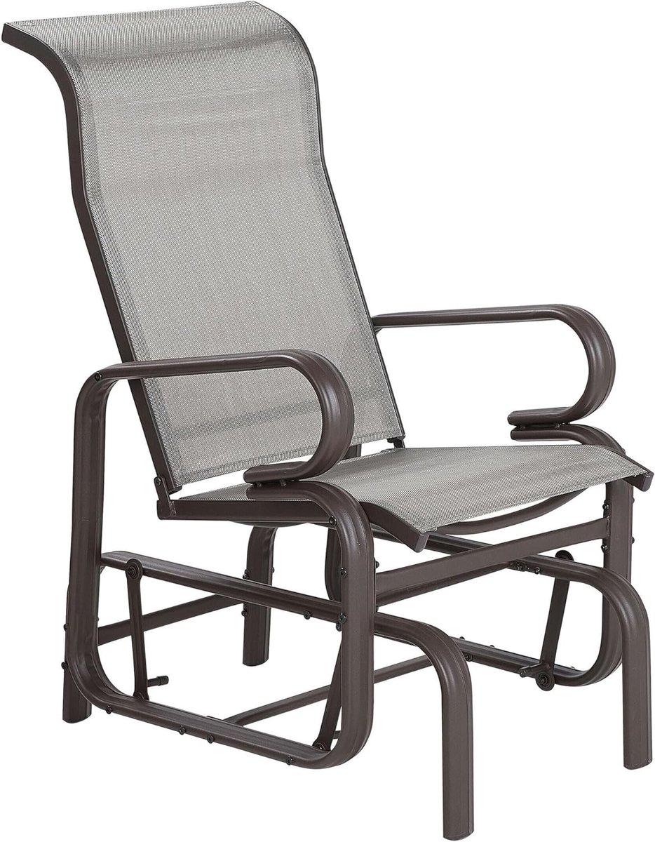 Buiten tuin terras schommelstoel tuinstoel aluminium bruin Borgio