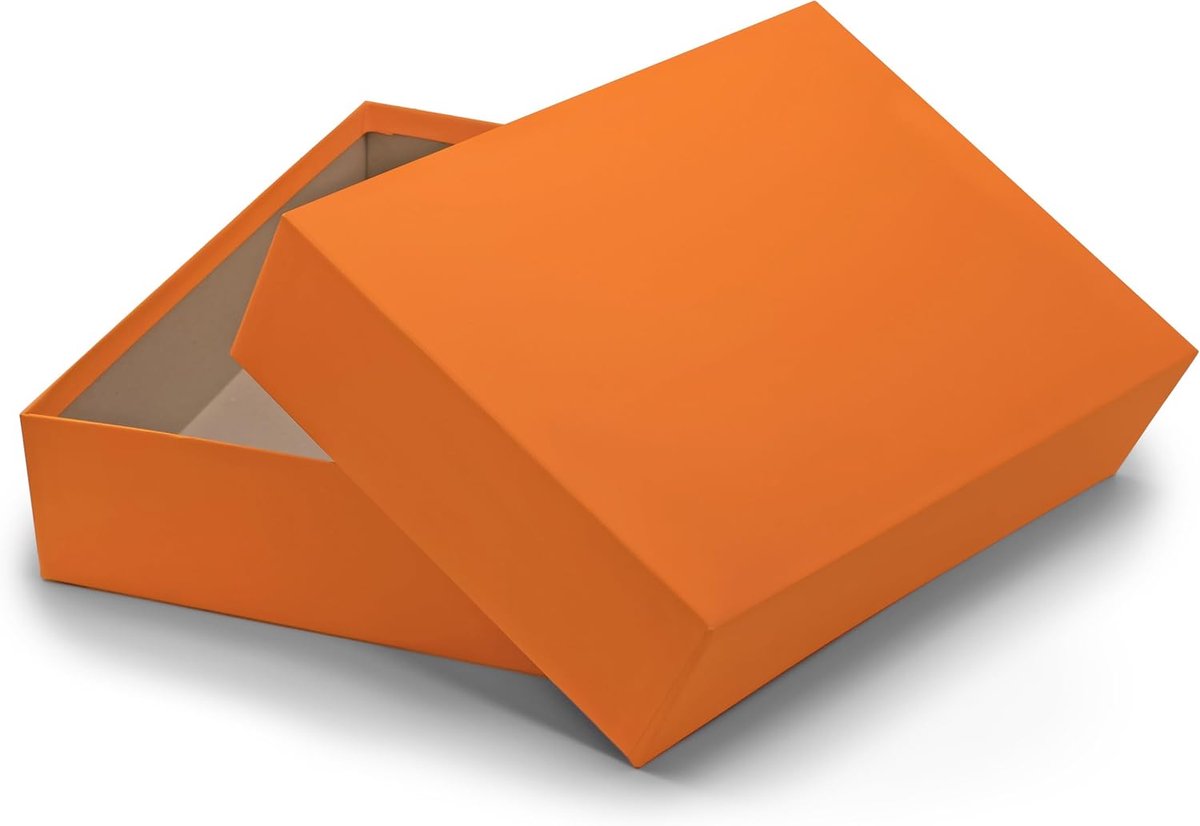1 x hoogwaardige opberg- en geschenkdoos in A4-formaat, oranje, 302 x 213 x 70 mm.