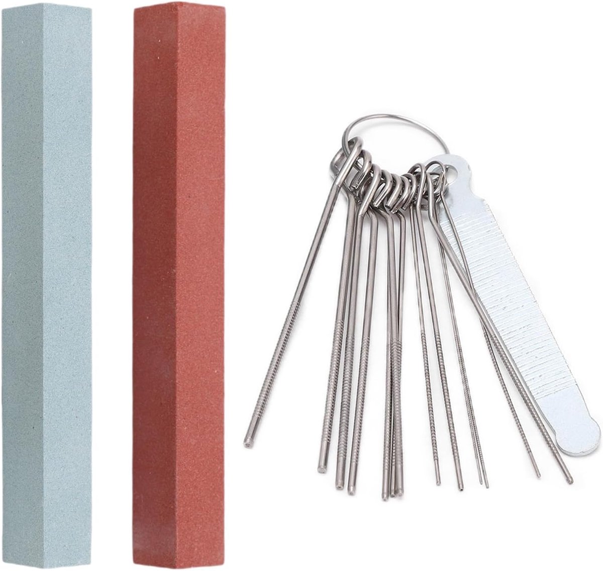Reparatie Tools, Gitaar Care Kit Brug Zadel Moer Bestand Slijpstenen Gitaar Bas Polijsten Muziekinstrument Accessoires(BLAUW+ROOD)