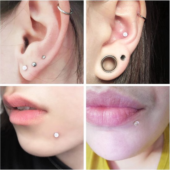 Studs Labret Bars Retainers 6/8/10/12mm Transparante Flexibele Helix Tragus Bars Piercing, Kunststof — afbeelding 5
