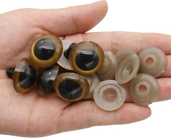 150Pcs 10-30Mm Gouden Grote Plastic Veiligheid Ogen Craft Veiligheid Ogen Diy Ogen Met Wasmachines Voor Pluche Dier Teddybeer Pop Poppen Ambachten — afbeelding 3