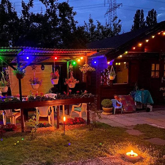 3W LED Gekleurde Lampen, Kleurrijke Lampen Bolvorm, Decoratieve Lamp voor Terrassen Biertuinen, Gemengde Kleuren, Set van 10 — afbeelding 3