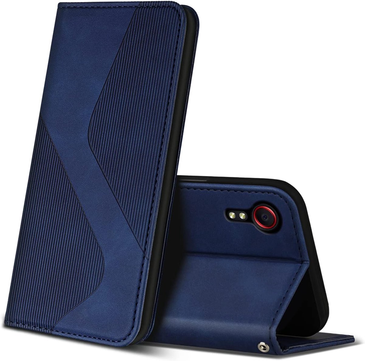 Hoesje voor Samsung Galaxy Xcover 5, PU Kunstleer Bookcase Telefoonhoesjes met [Kaartsleuven] [Stand], Flip Case Beschermhoesje voor Samsung Xcover 5 (Blauw)
