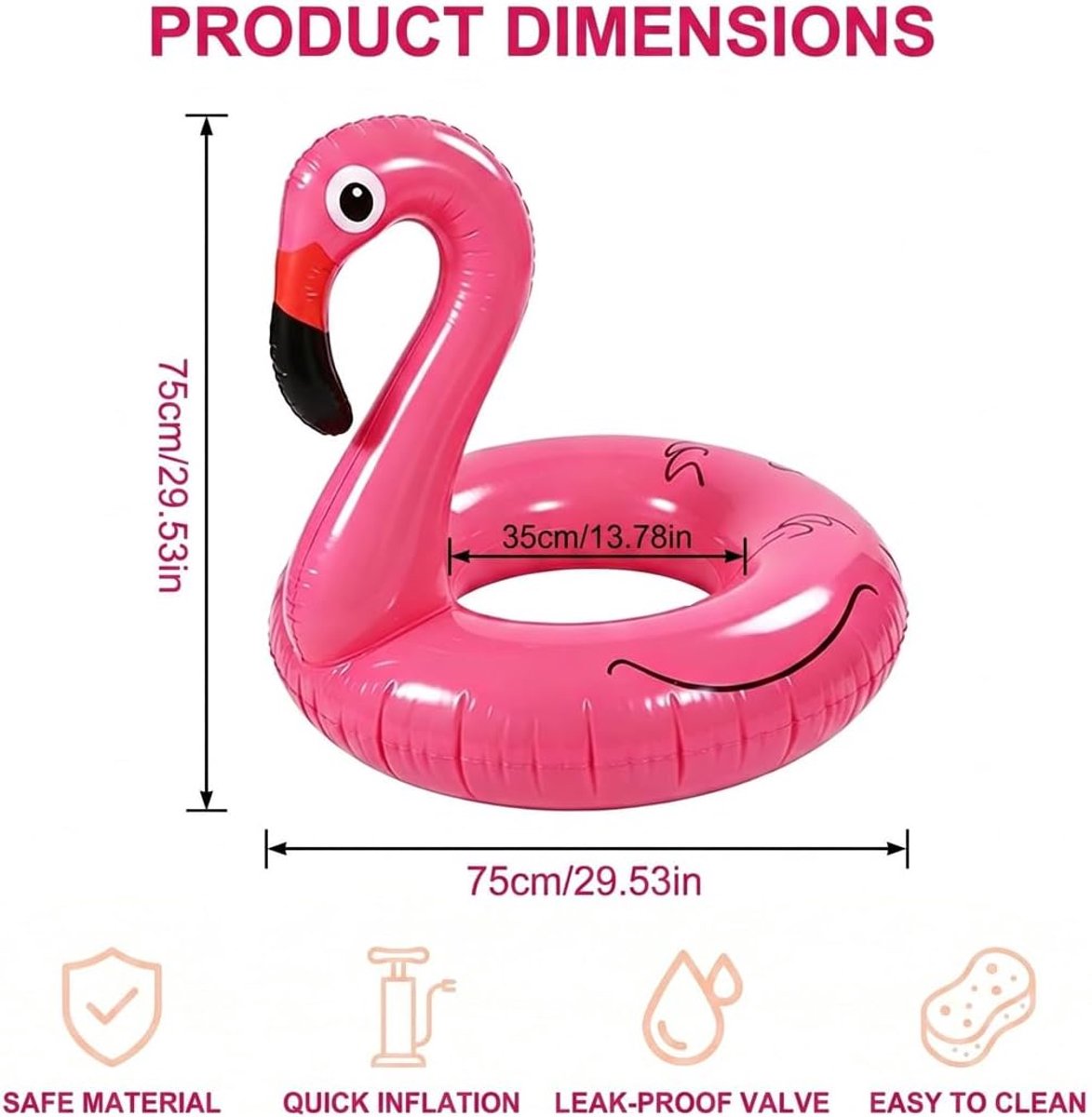 Roze flamingo zwemring voor kinderen (3-12 jaar) | 1x veilige zwemring voor zwembad en strand