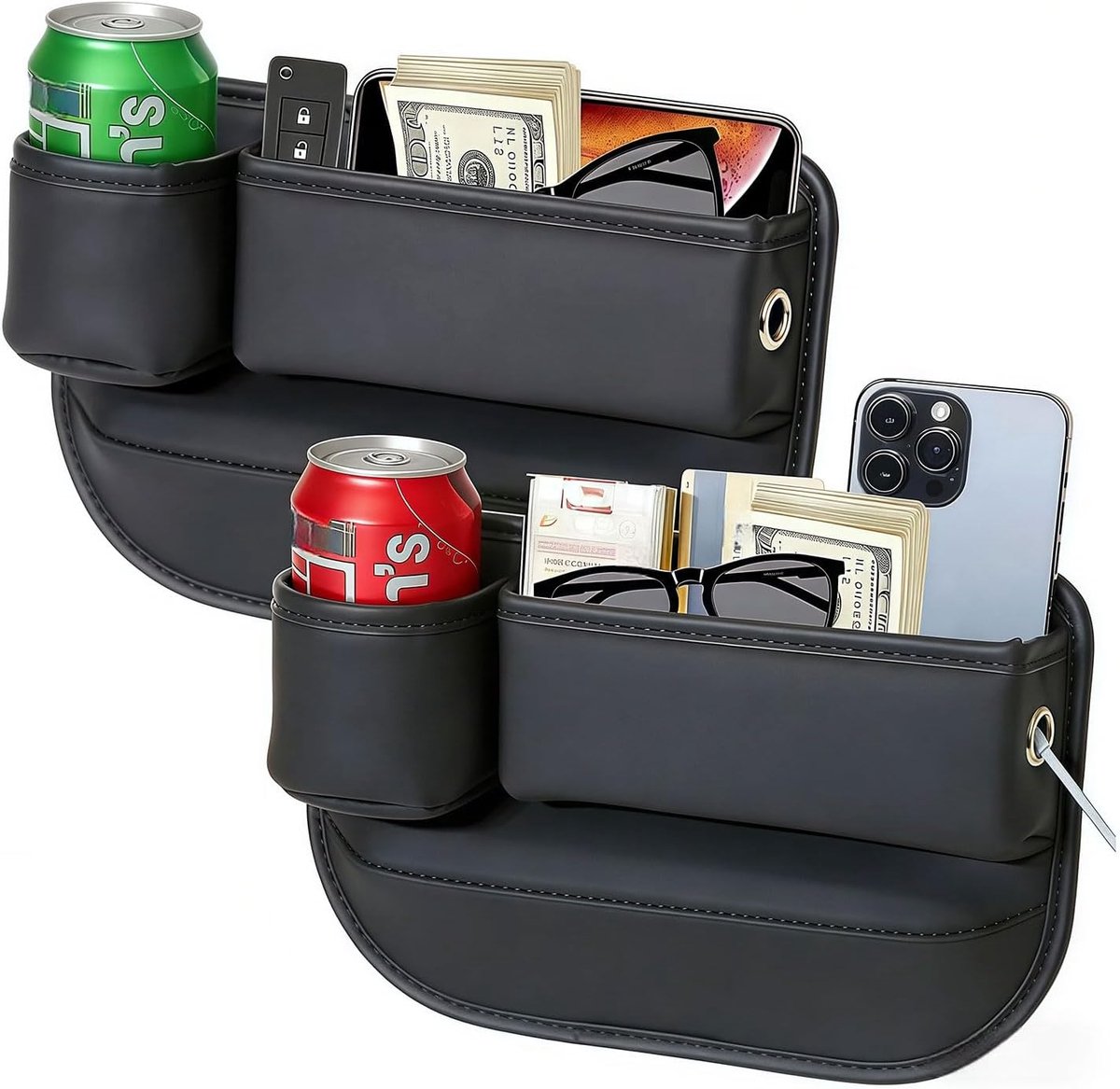 Auto Organizer Middenconsole, 2 stuks Organizer Auto als Autostoel Organizer, Premium Console Auto Accessoires Interieur