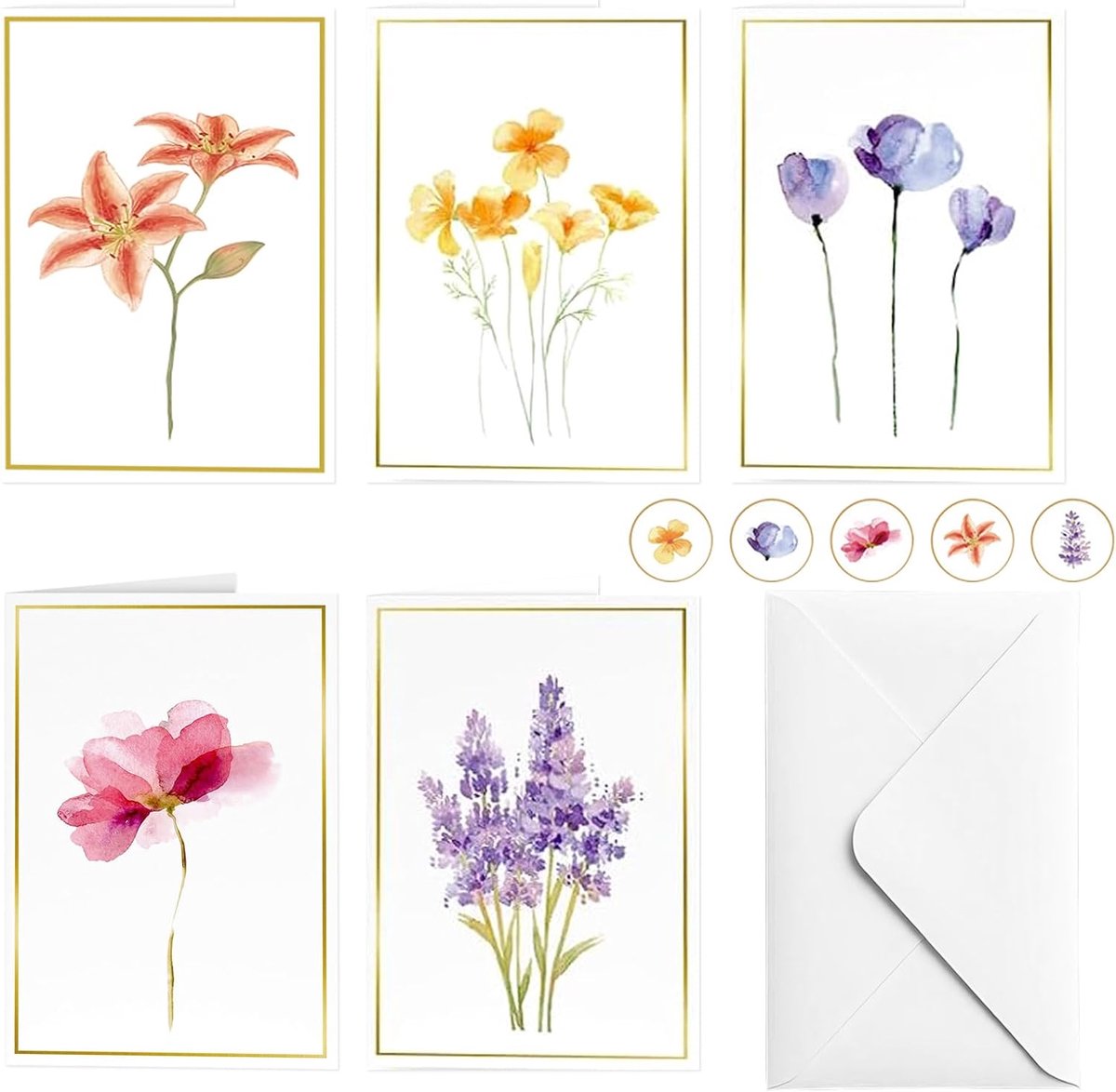20 stuks blanco kaarten en enveloppen elegante blanco notitie wenskaarten bloemen wenskaarten 5 verschillende bloemenontwerpen perfecte briefpapier set voor bruiloften verjaardagen bedankt en