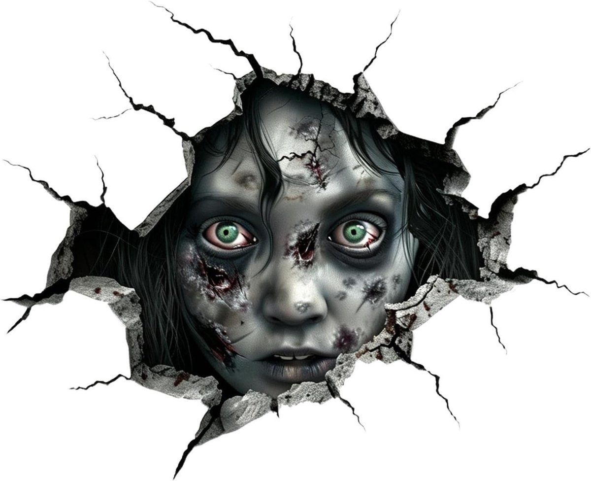 Optische Illusie Decals - Halloween Muurstickers 2D