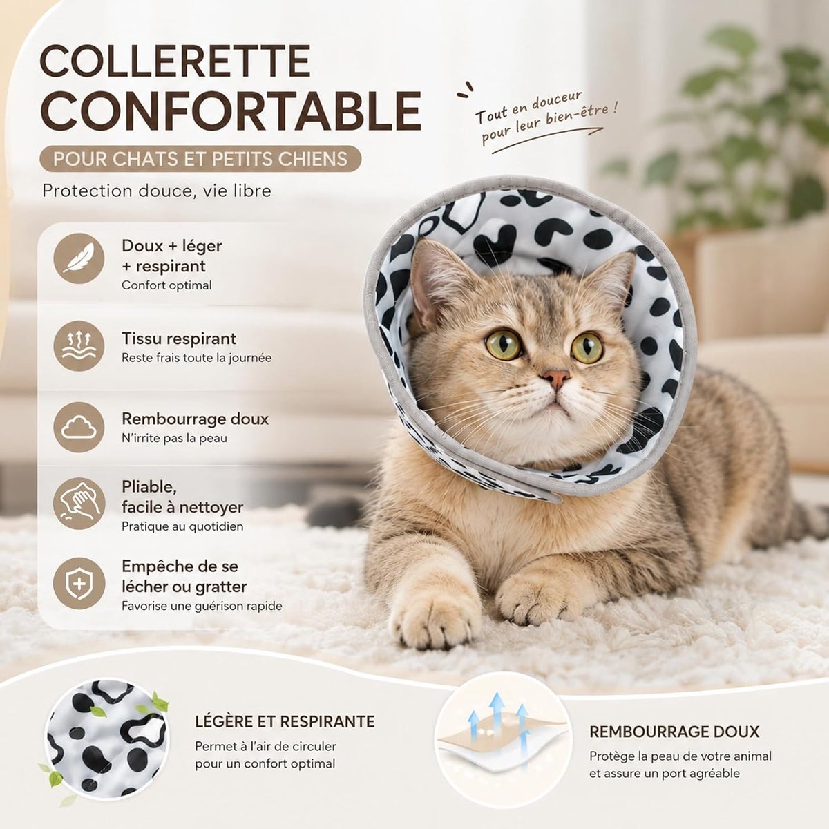 kattenkraag, anti-kras, kattenkraag, herstelhalsband voor katten en puppy's