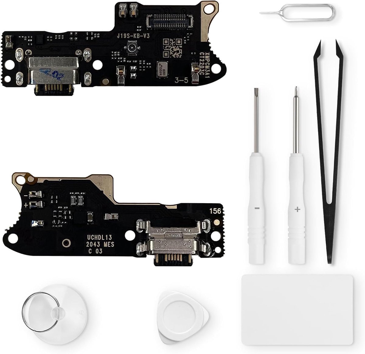 vervanging voor Xiaomi Redmi 9T/POCO M3 oplaadpoort USB-oplaadaansluiting microfoon hoofdtelefoonaansluiting met reparatieset