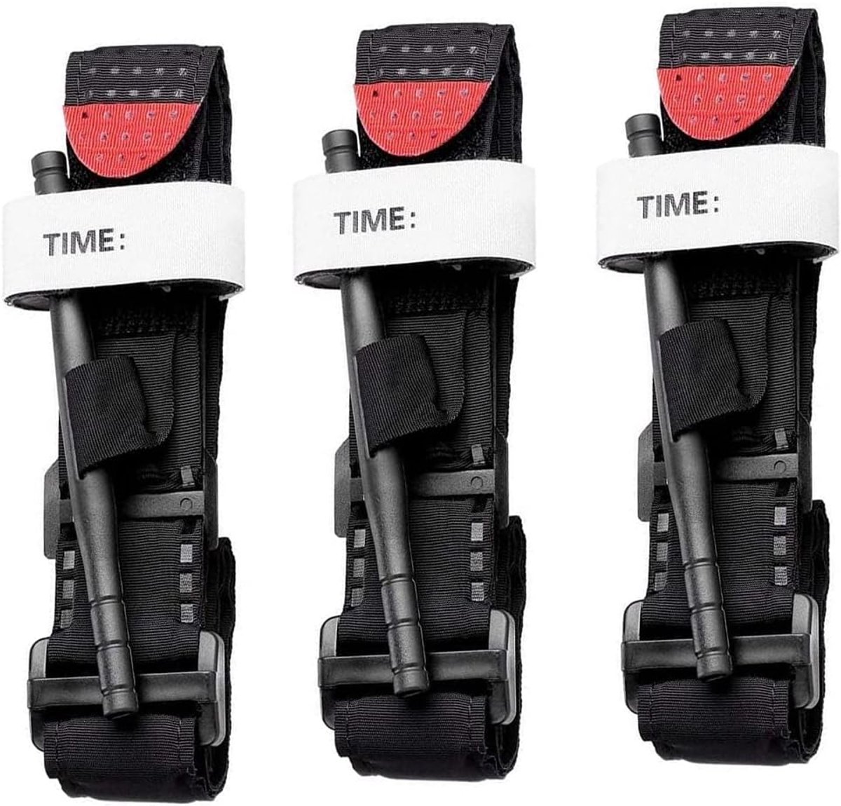 Tactische accessoires en noodset voor jacht en wandelen, voor zware noodgevallen in de open lucht en bloedverlies controle tijdens het wandelen, zwart, 3 stuks