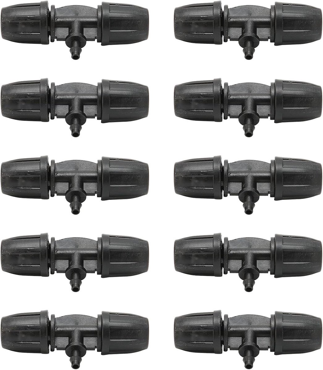 10 Stuks Prikkeldraad Tee, 8/11 Tot 4/7 Anti-Drop Vergrendeld Prikkeldraad Verminderen Tee Druppelirrigatie Slang Connector Voor Tuinirrigatie