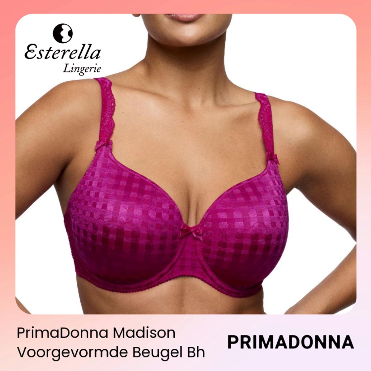 PrimaDonna Madison Voorgevormde Beugel Bh 0262120 Wild Rose - maat EU 90D / FR Roze