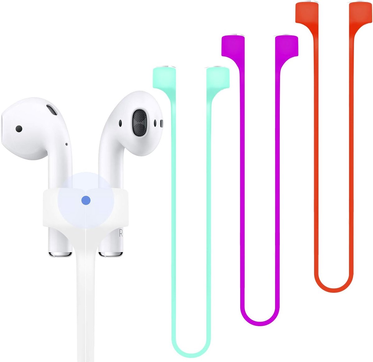 Compatibel voor Magnetische Anti-Lost Strap AirPods 1 2 Pro Accessoire - Kleurrijke Zachte Sport String Tether Lanyard, Siliconen Draad Kabel Connector, Silicagel Neck Touw Koord