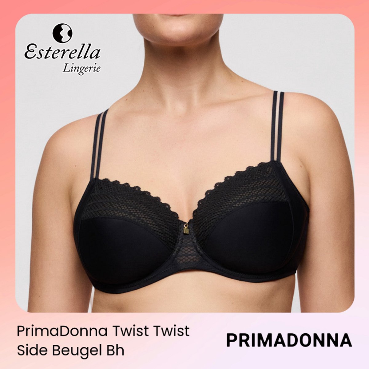 PrimaDonna Twist Twist Side Volle Cup Beugel Bh 0142570 Charbon - maat EU 100C / FR