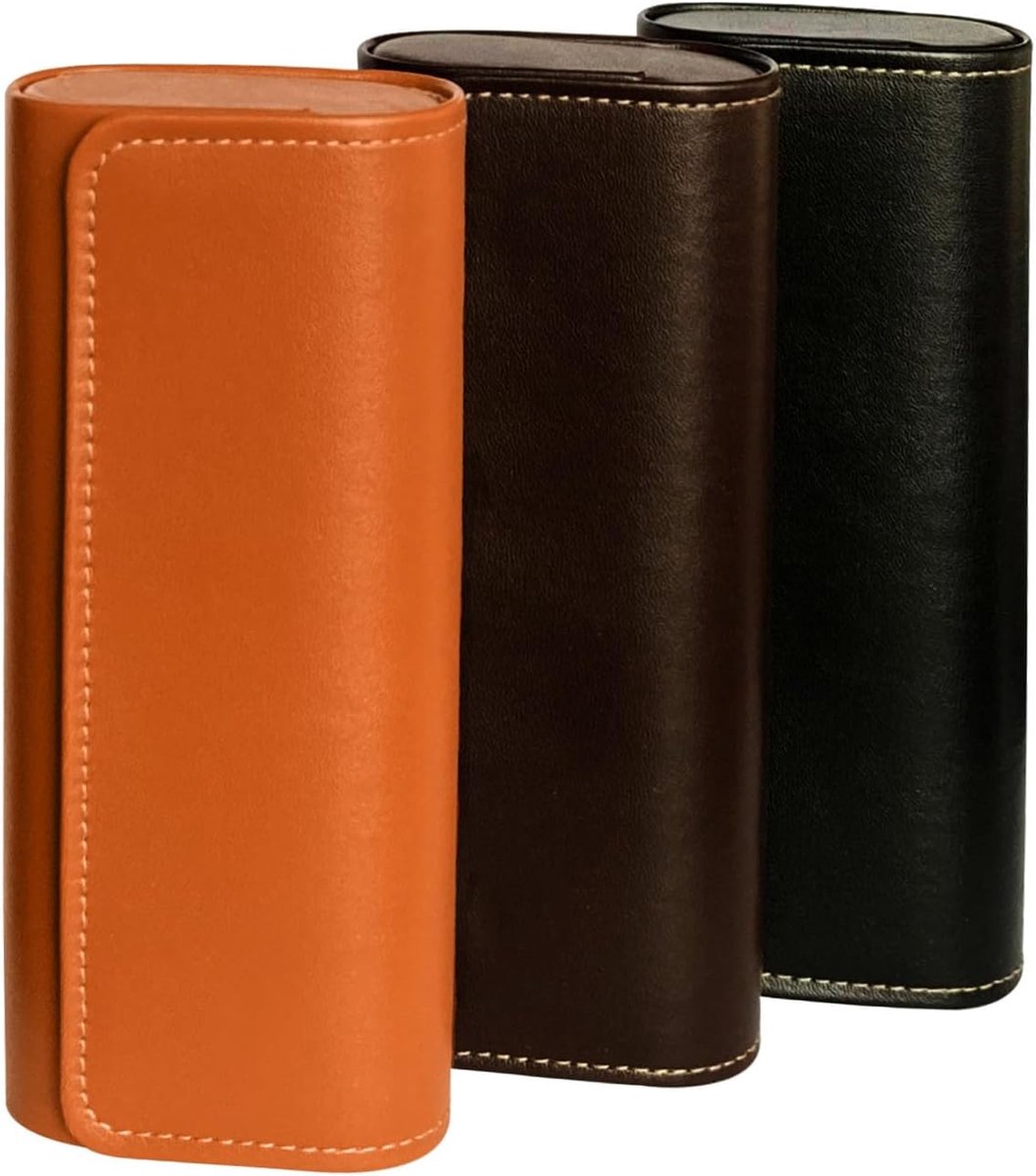 Brillenkoker 3 Stuks - Hardcase Brillenkoker voor Leesbril en Zonnebril - Kunstleder, Drukbestendig, Unisex Volwassenen