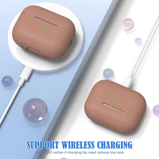 Compatibel met AirPods Pro 2e Generatie Hoesje, Anti-Daling Zacht Silicone Schokabsorptie Compatibel met AirPods Pro Hoesje Skin Touch met Sleutelhanger en Schoonmaakset, Melkthee — afbeelding 5