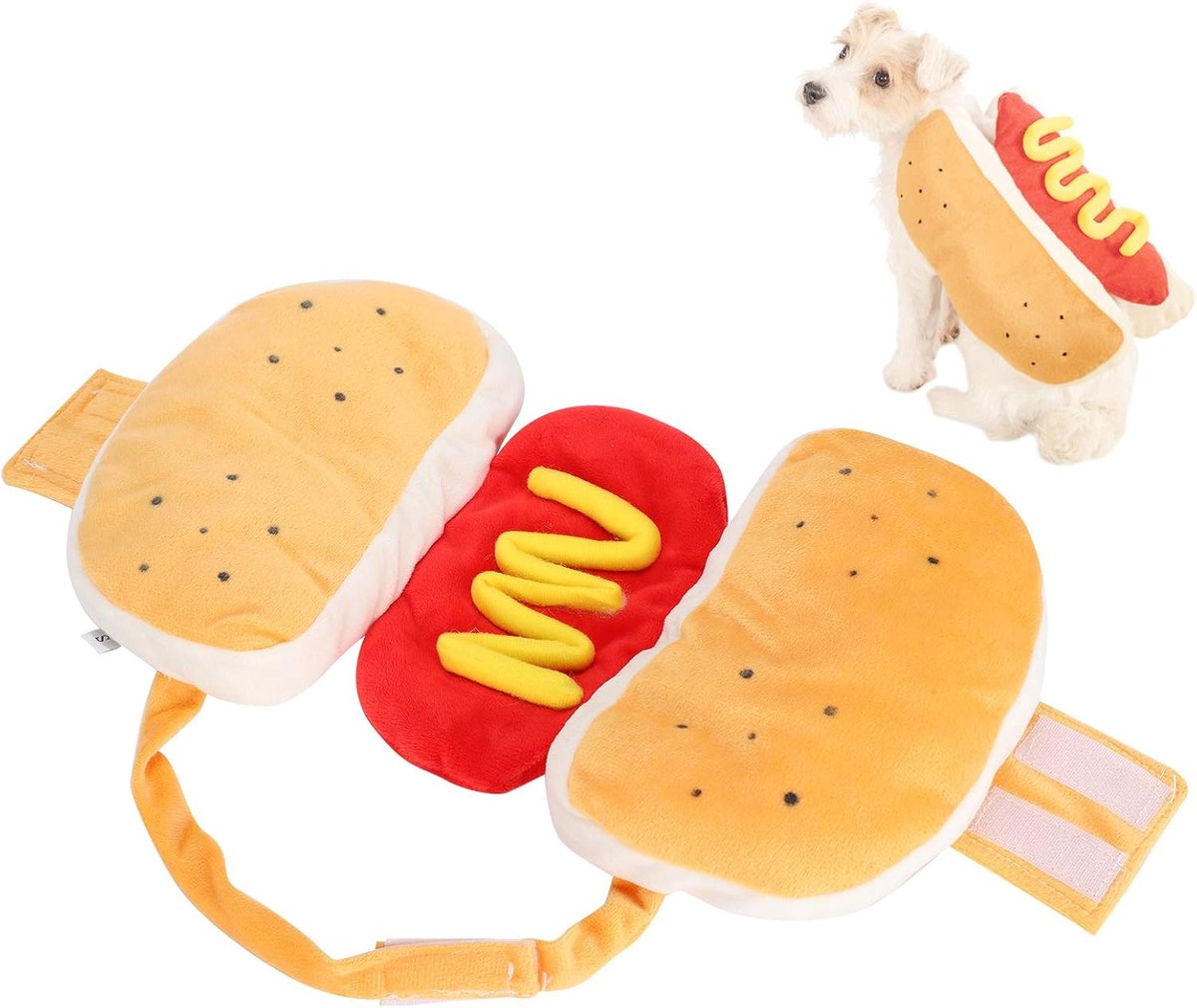 Hot Dog Kostuum Hamburger Ontwerp Hondenkleding Outfit Vakantie Feest Aankleden Hond Hot Dog Cosplay Pak voor Puppy Kitten(S)