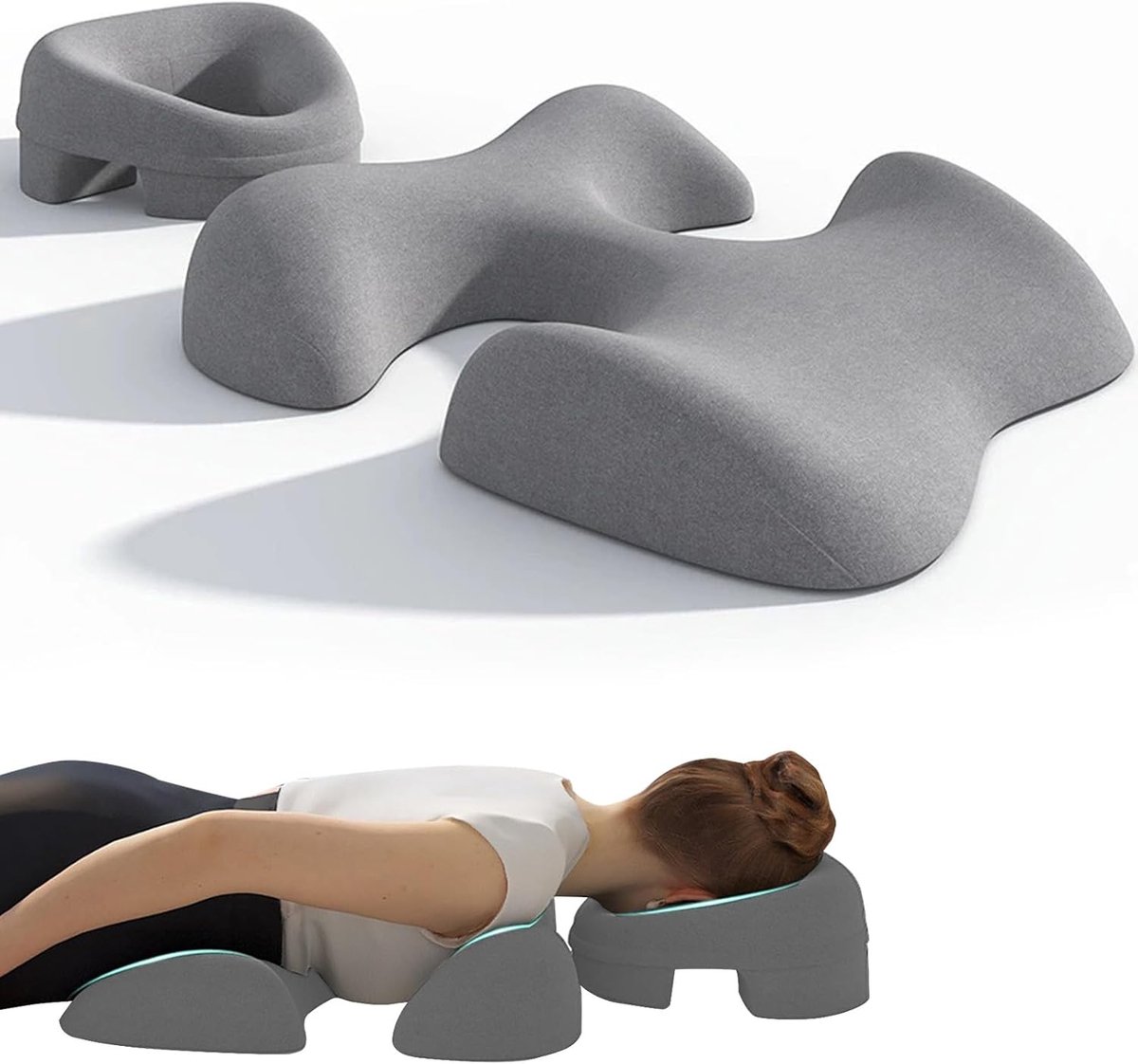 borst- en gezichtsondersteuning slaapkussen, wordt geleverd met een afneembare en wasbare hoes voor SPA, slaap, gray