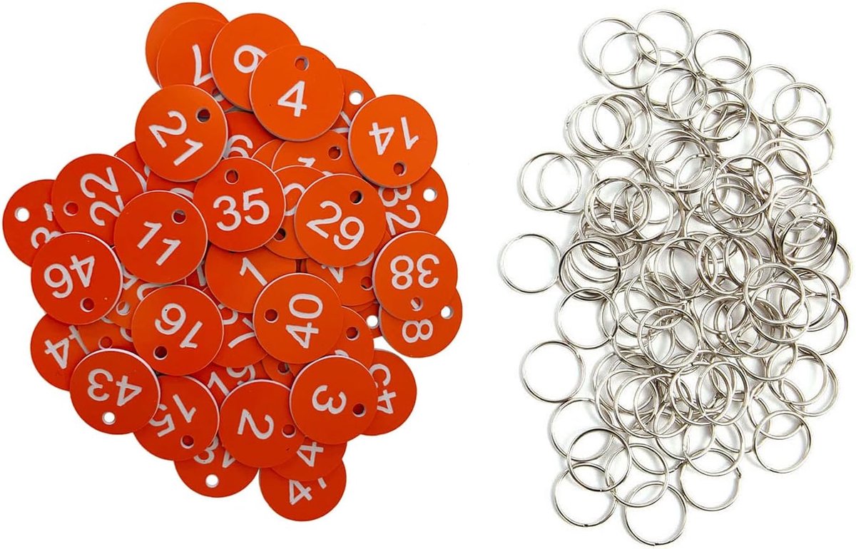 Sleutelhanger van kunststof (oranje, 1-50)