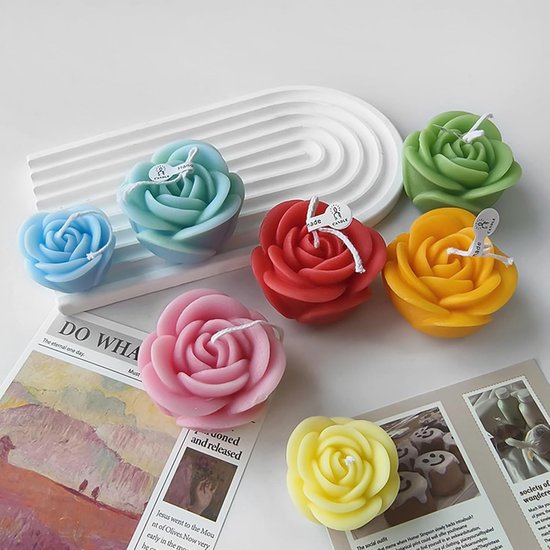 3 stuks bloem kaarsgietvormen roos bloemen siliconen vorm 3D siliconen vorm kaarsvorm bloemen kaarsen siliconen gietvormen voor kaarsen voor Moederdag, Valentijnsdag, verjaardagsfeest — afbeelding 2