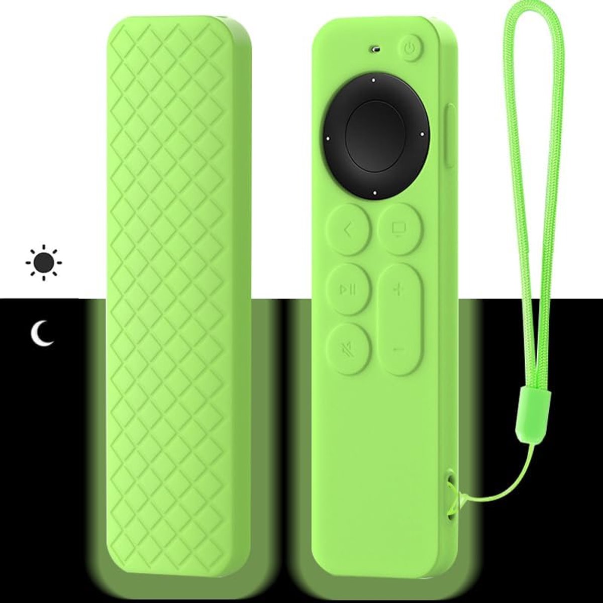 Beschermhoes voor Apple TV 4K Siri Remote 3rd Gen (2022)/2e generatie (2021), Siri Remote hoes, flexibele siliconen, beschermt tegen vallen en stoten (groene glow)